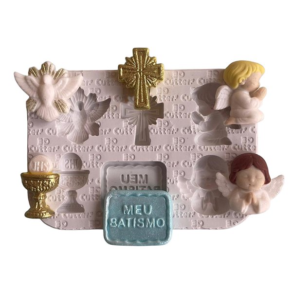 Molde de Silicone para apliques de Artesanato - Batizado