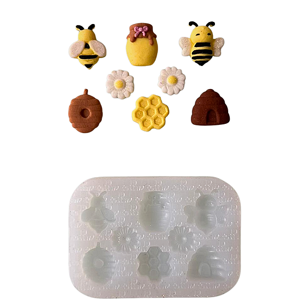 Molde de Silicone para apliques de Confeitaria - Abelhinha