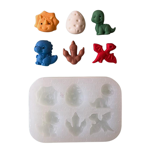 Molde de Silicone para apliques de Confeitaria - Dinossauros 2