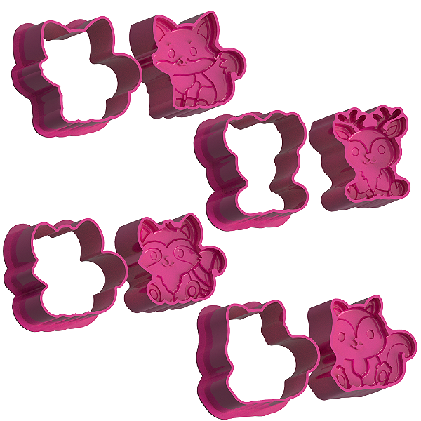 Bosque 2 (Raposa, Guaxinim, Cervo e Esquilo) - Ejetor Modelador para Brigadeiros