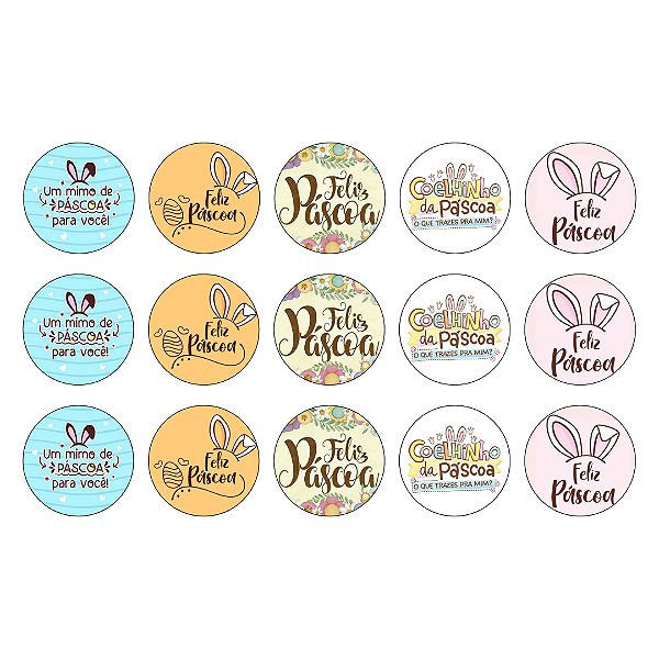 Papel de Arroz Redondo Páscoa Divertida - 5cm