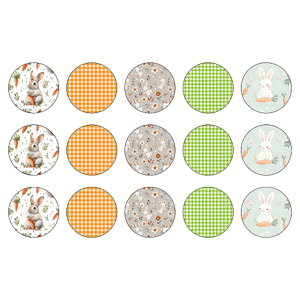 Papel de Arroz Redondo Texturas de Páscoa - 5cm