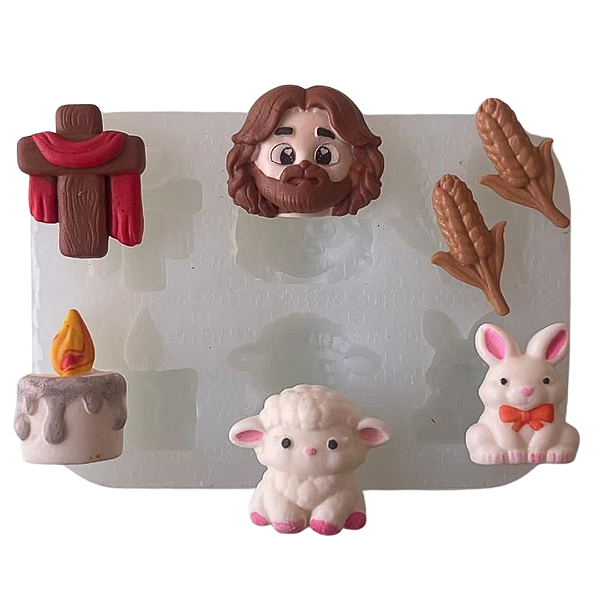 Molde de Silicone para apliques de Artesanato - Páscoa Religiosa
