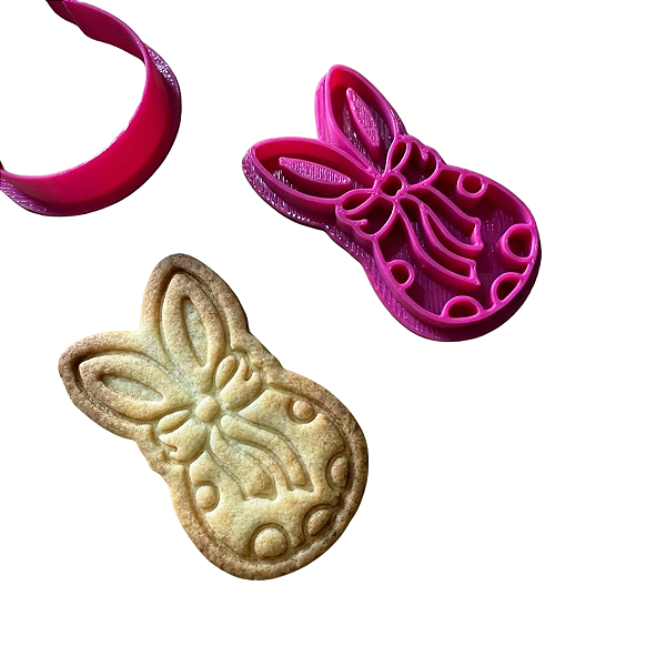Cortador e Marcador para Biscoitos | Ovo de Páscoa com Orelhas - 5cm | Ideal para Massas, Pasta Americana e Biscuit