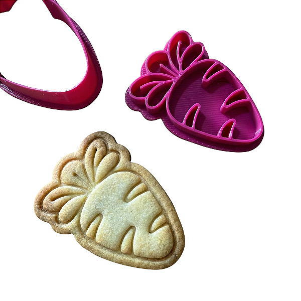 Cortador e Marcador para Biscoitos | Cenoura - 5cm | Ideal para Massas, Pasta Americana e Biscuit