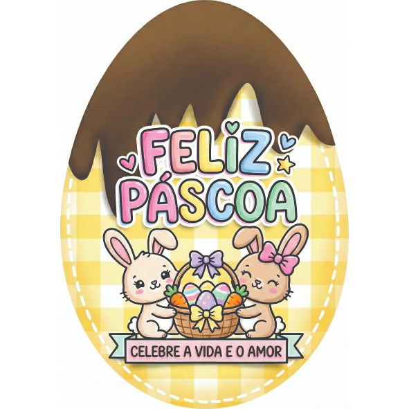 Adesivos Feliz Páscoa | 4cm e 5cm