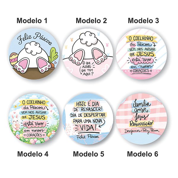 Adesivos Páscoa 1 | 6 Modelos - 3cm, 4cm e 5cm