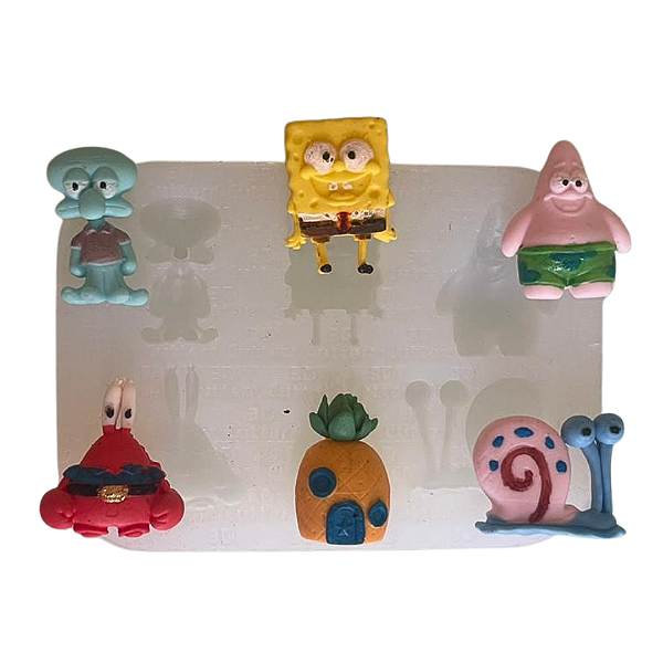 Molde de Silicone para apliques de Artesanato - Turma do Bob Amarelo