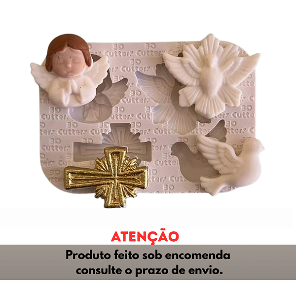 Molde de Silicone para apliques de Artesanato - Batizado 2