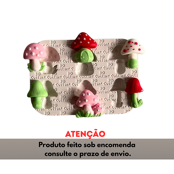Molde de Silicone para apliques de Artesanato - Cogumelos