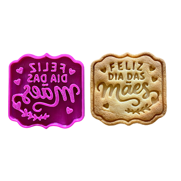 Cortador e Marcador para Biscoitos | Mãe Dia das Mães - 5cm |Modelo 7| Ideal para Massas, Pasta Americana e Biscuit