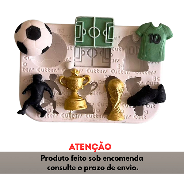 Molde de Silicone para apliques de Artesanato - Futebol
