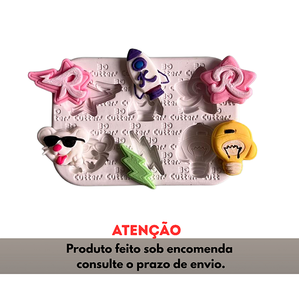 Molde de Silicone para apliques de Confeitaria - Grupo dos Rosas