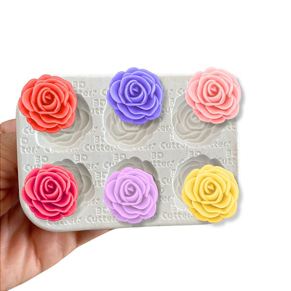 Molde de Silicone para apliques de Confeitaria - Rosas