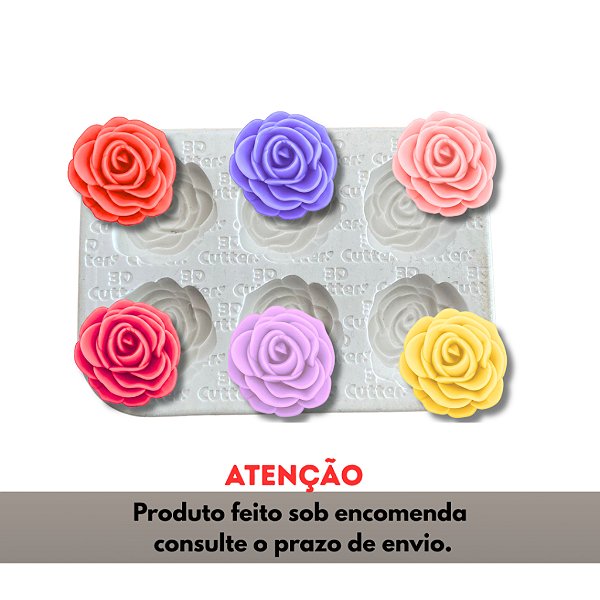 Molde de Silicone para apliques de Artesanato - Rosas