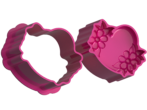 Coração Com Flores - Ejetor Modelador para Brigadeiros