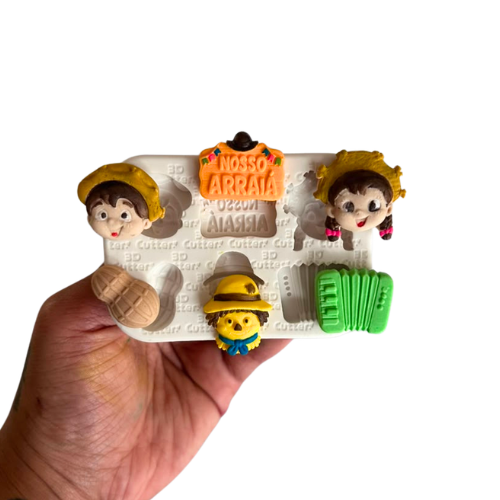 Molde de Silicone para apliques de Confeitaria - Festa Junina 2