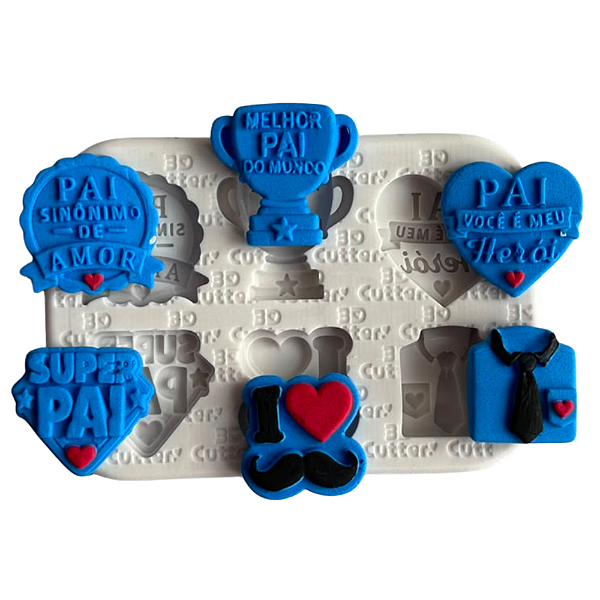 Molde de Silicone para apliques de Confeitaria - Dia dos Pais