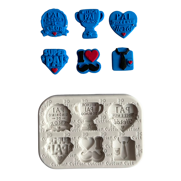 Molde de Silicone para apliques de Artesanato - Dia dos Pais