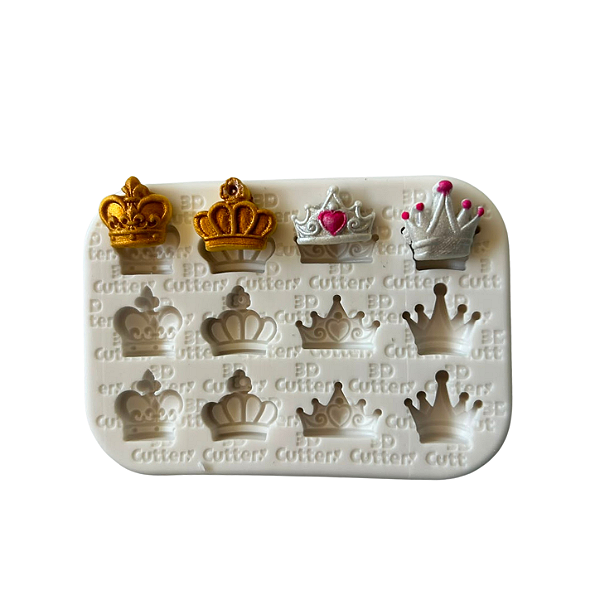 Molde de Silicone para apliques de Artesanato - Coroas 1,5cm (Mini Apliques)