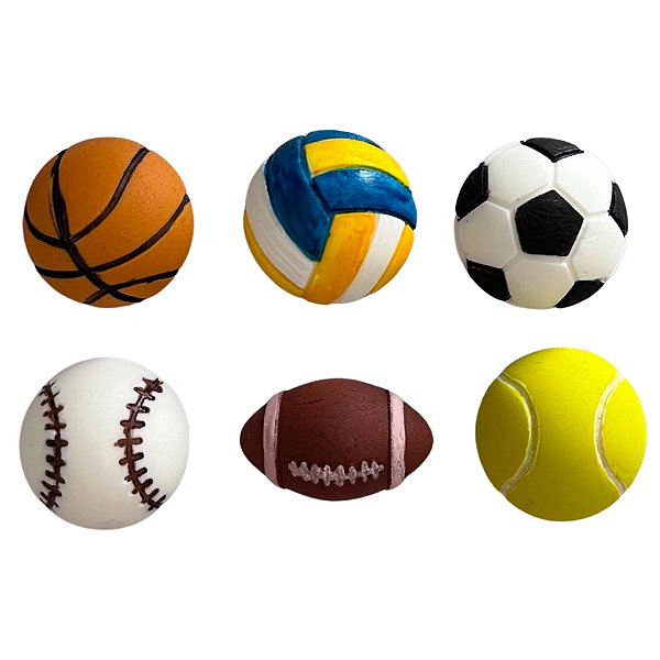 Molde de Silicone para apliques de Artesanato - Bolas Esportivas