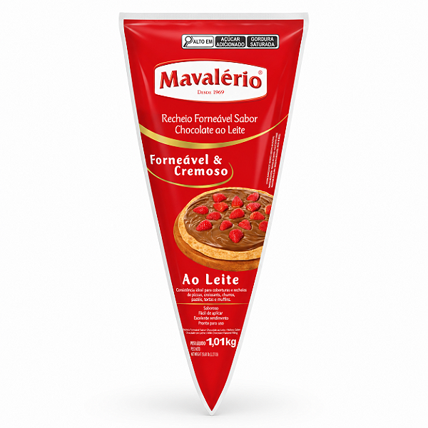 RECHEIO FORNEÁVEL SABOR CHOCOLATE AO LEITE MAVALÉRIO - 1,01kg
