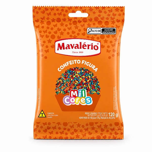 CONFEITO FIGURA MINI CONFETE MIL CORES MAVALÉRIO - 120g