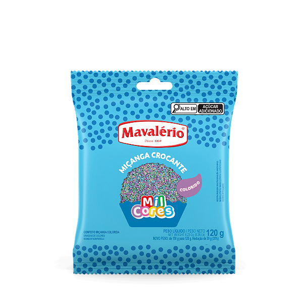 CONFEITO MIÇANGA COLORIDA “BABY” Nº 0 MIL CORES MAVALÉRIO - 120g