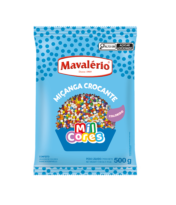 CONFEITO MIÇANGA COLORIDA Nº 0 MIL CORES MAVALÉRIO - 500g