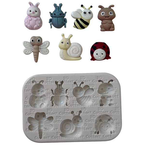 Molde de Silicone para apliques de Artesanato - Insetos do Jardim