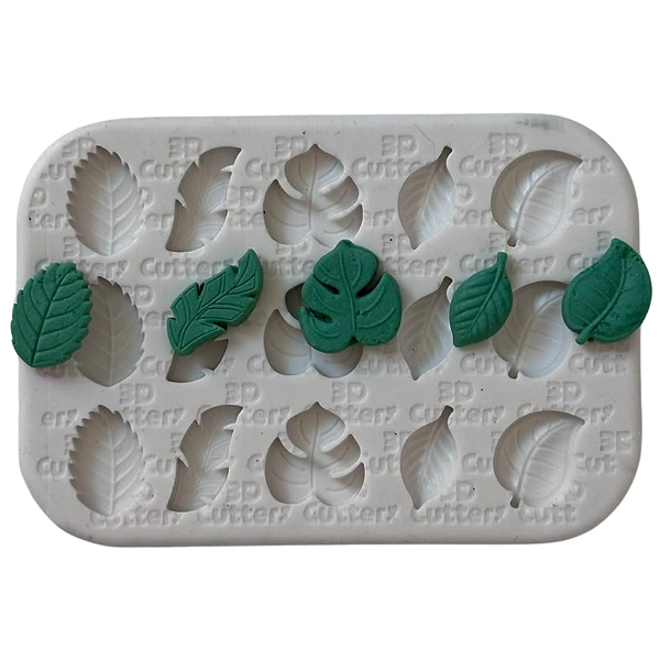 Molde de Silicone para apliques de Confeitaria - Folhas 1,5 cm