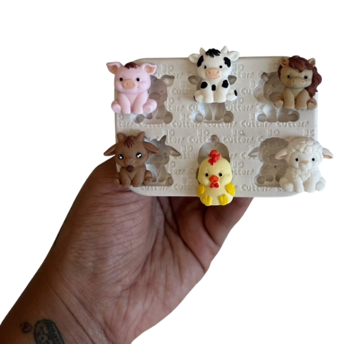 Molde de Silicone para apliques de Artesanato - Fazendinha 2
