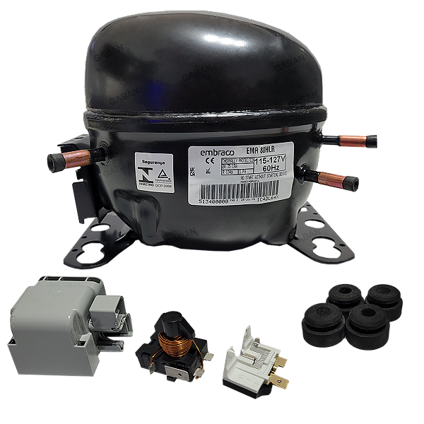 Motor Compressor 1/4+ HP EMR80HLR R134A 110v Embraco