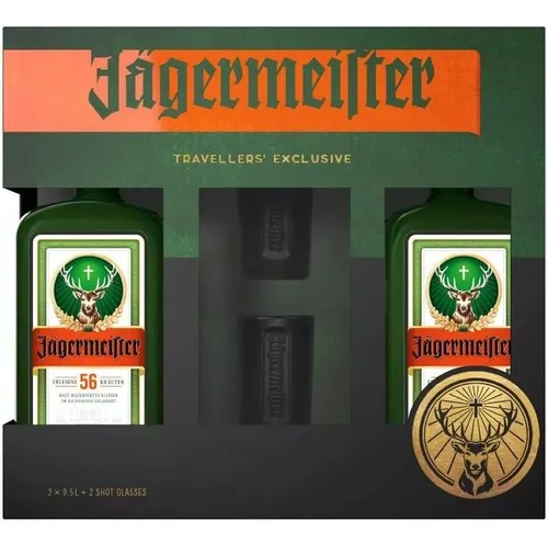 Kit Jagermeister 2X500ML + 02 Copos Personalizados