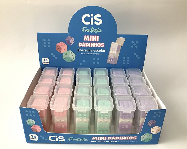 Mini borracha de dadinhos estojo com 3 unidades Cis
