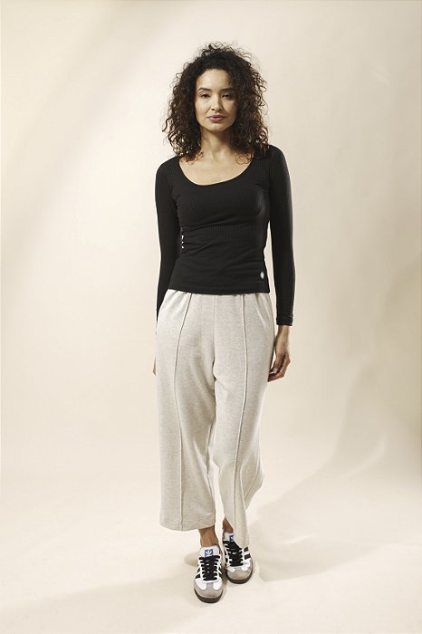 Blusa Canelada Manga Comprida