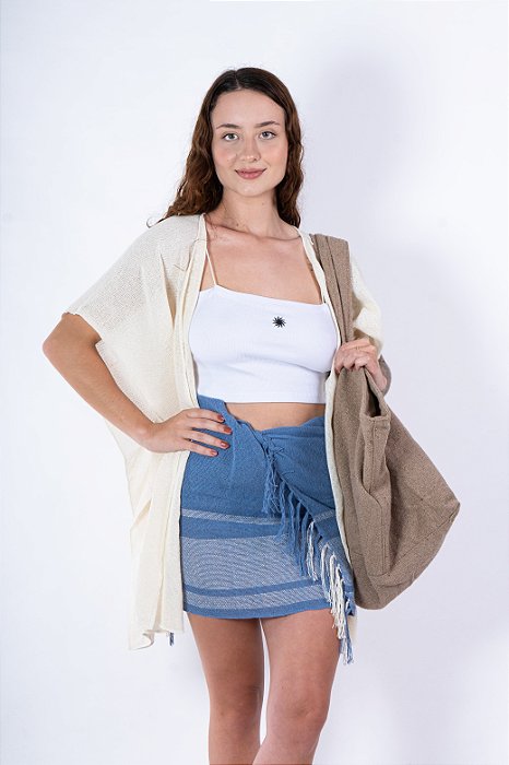 Mini pareô_echarpe Azul