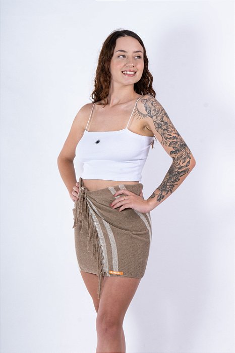 Mini pareô_echarpe Caqui