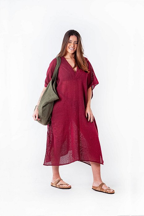 Kaftan Midi Tear Bordo