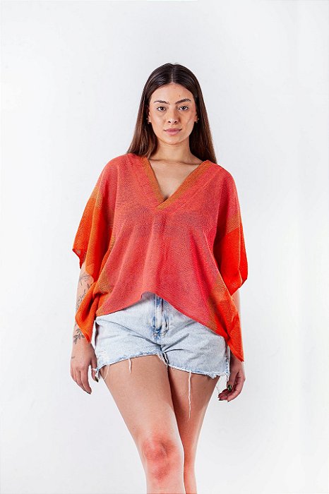 Bata Ampla Tear Laranja e Pink