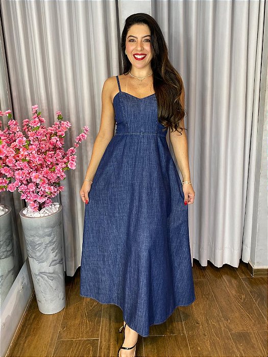 VESTIDO LONGO JEANS ALCINHA