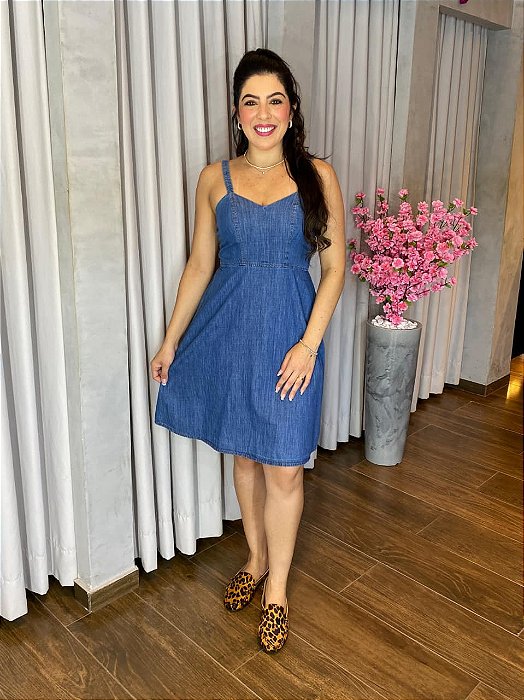 VESTIDO CURTO JEANS ALCINHA