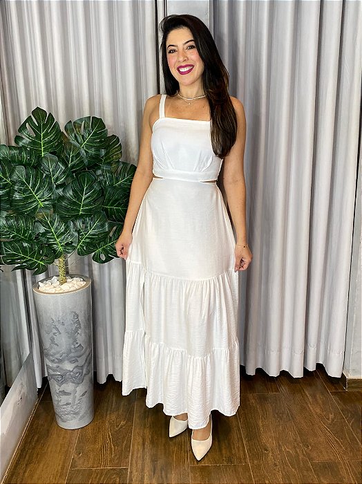 VESTIDO LONGO DETALHE COSTAS FENDA