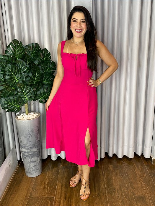 VESTIDO MIDI CREPE CORSET