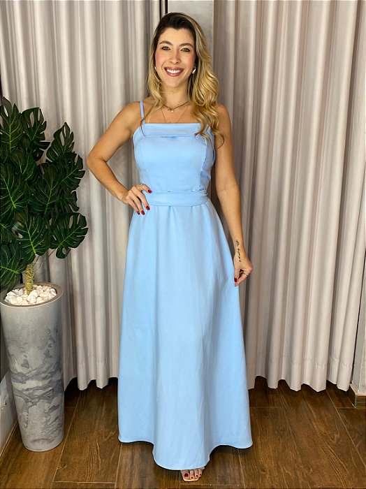 VESTIDO LONGO DECOTE QUADRADO