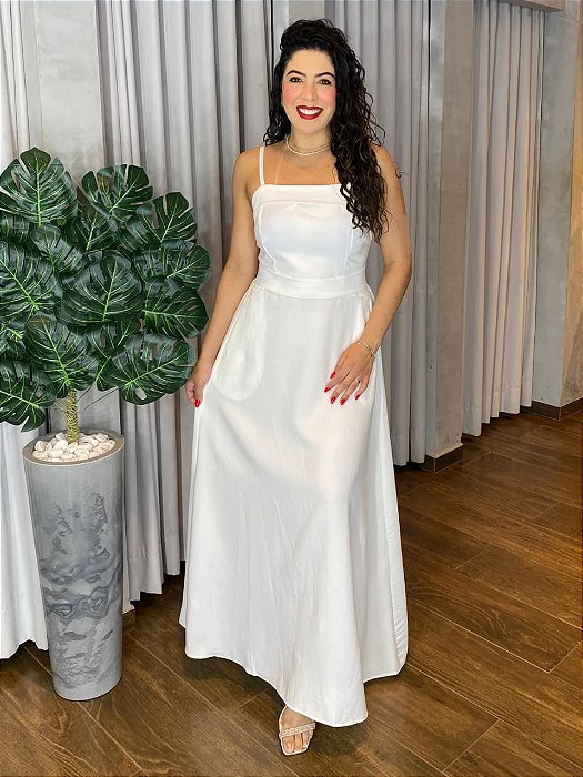 VESTIDO LONGO DECOTE QUADRADO