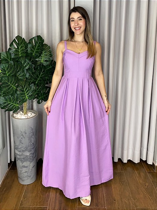 VESTIDO LONGO DECOTE CORAÇÃO