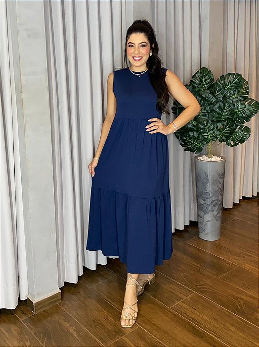 VESTIDO MIDI MOLETINHO REGATA