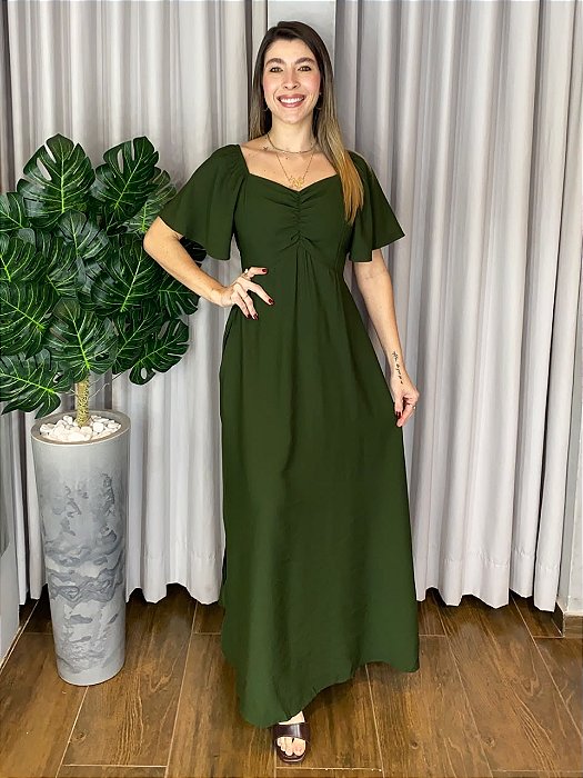 VESTIDO MIDI MANGA FLARE
