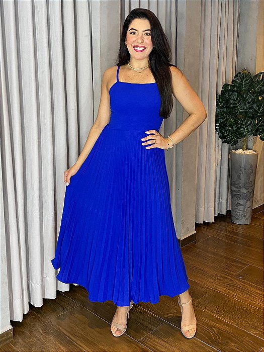VESTIDO MIDI CREPE PLISSADO